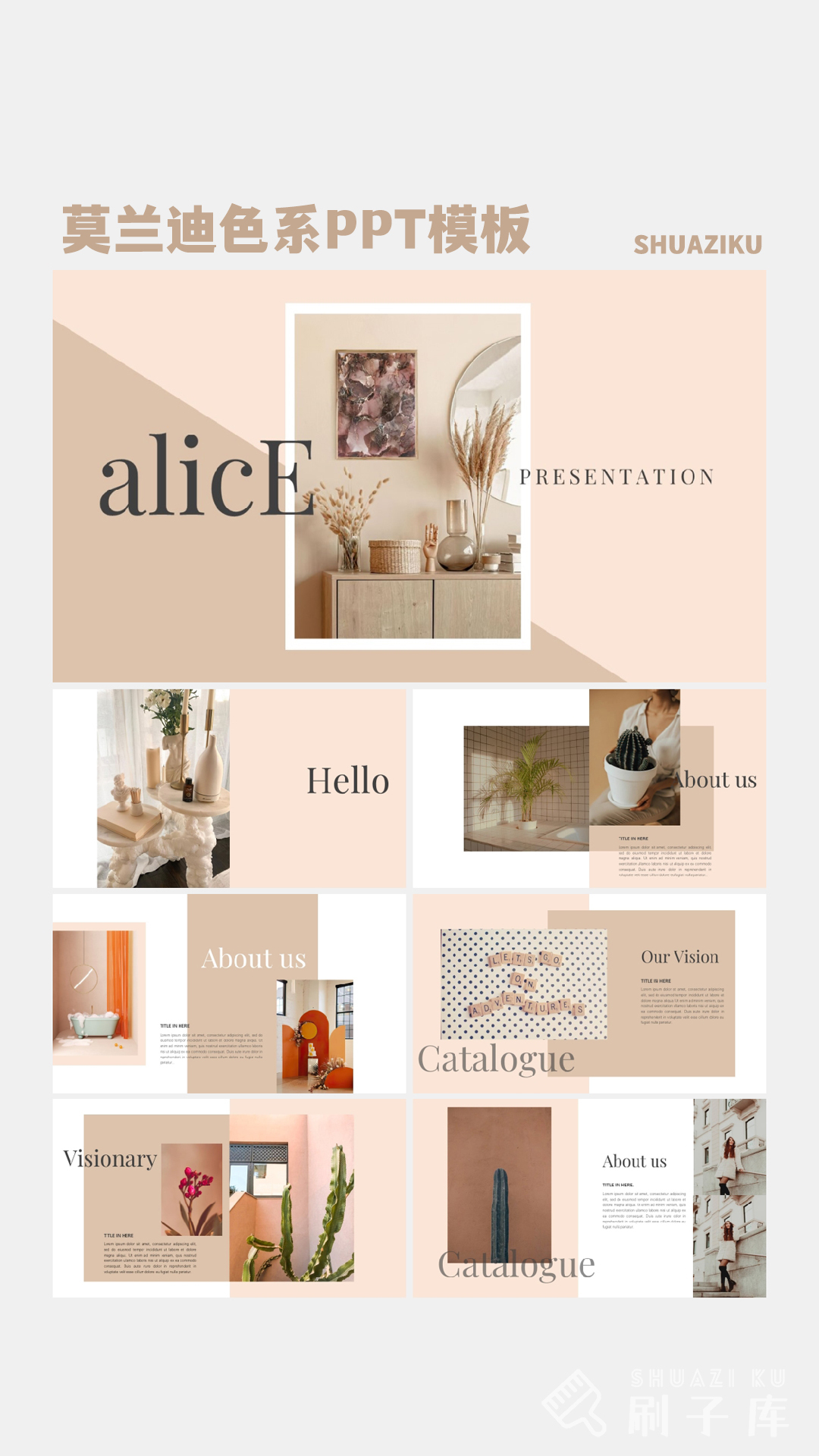 图片[2]-室内设计-莫兰迪色系PPT模板(可编辑)-刷子库