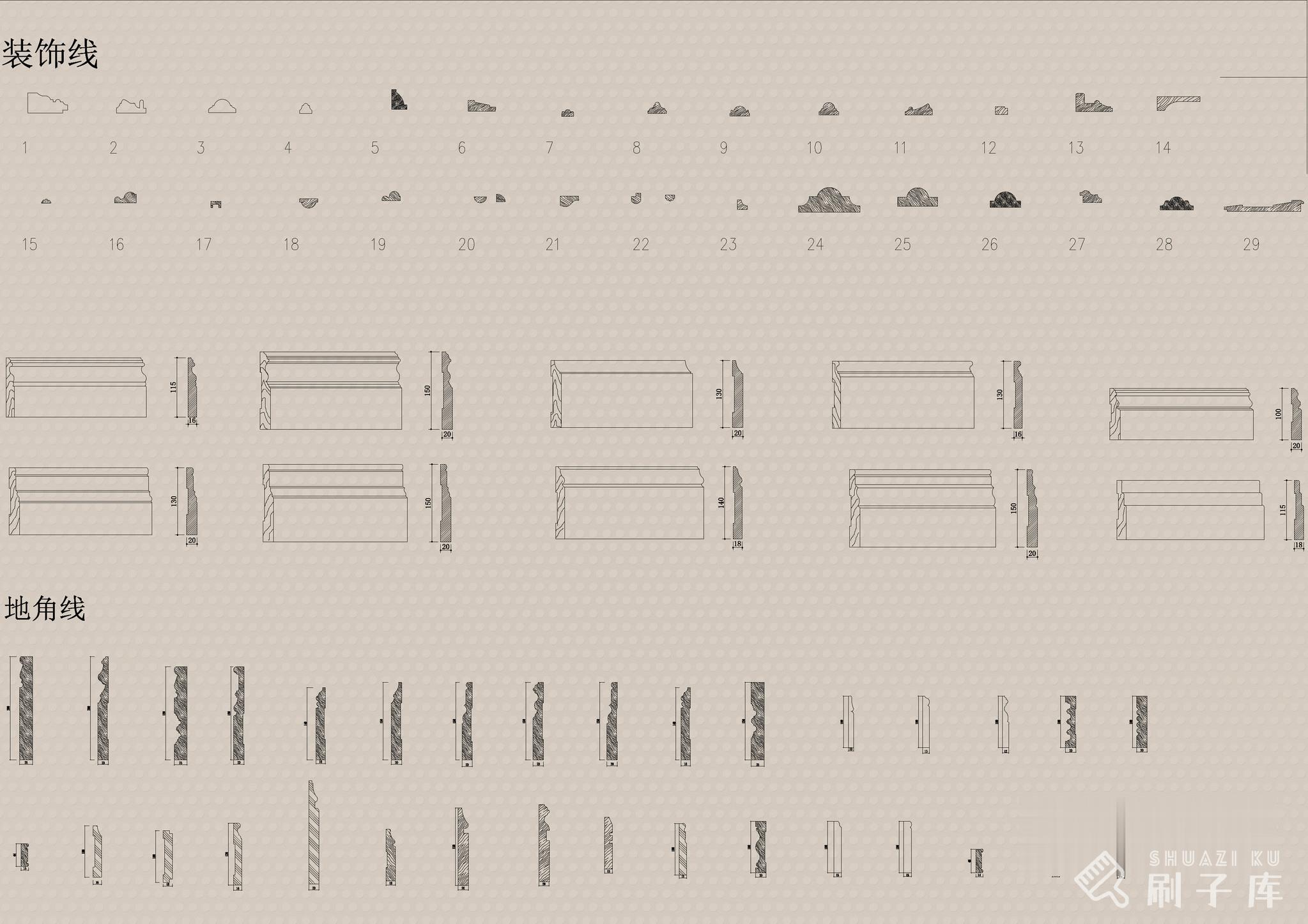 图片[4]-CAD各种装饰线条合集-刷子库