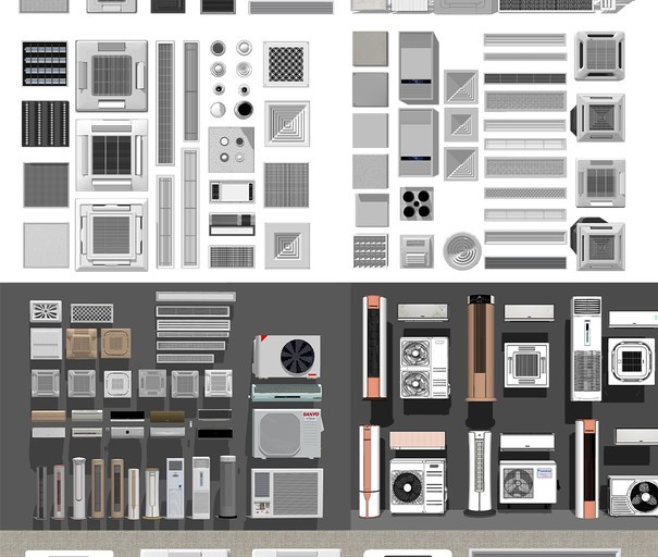 图片[2]-现代空调_立式空调_挂饰空调_智能空调_出风口SU模型-刷子库