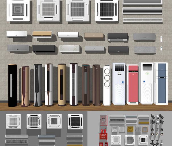 图片[3]-现代空调_立式空调_挂饰空调_智能空调_出风口SU模型-刷子库