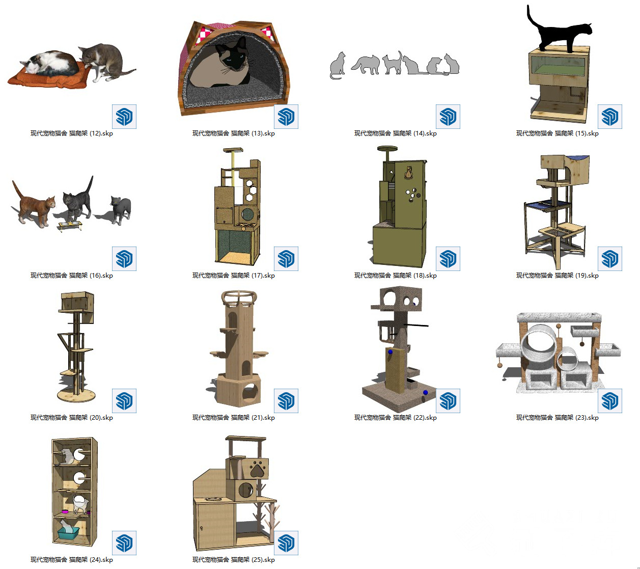 宠物猫 猫爬架 su2016 25个-2