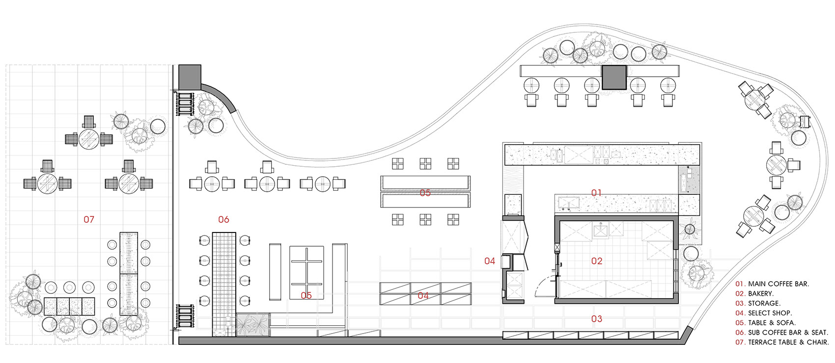 【设计师必备】50个咖啡厅项目平面图-4