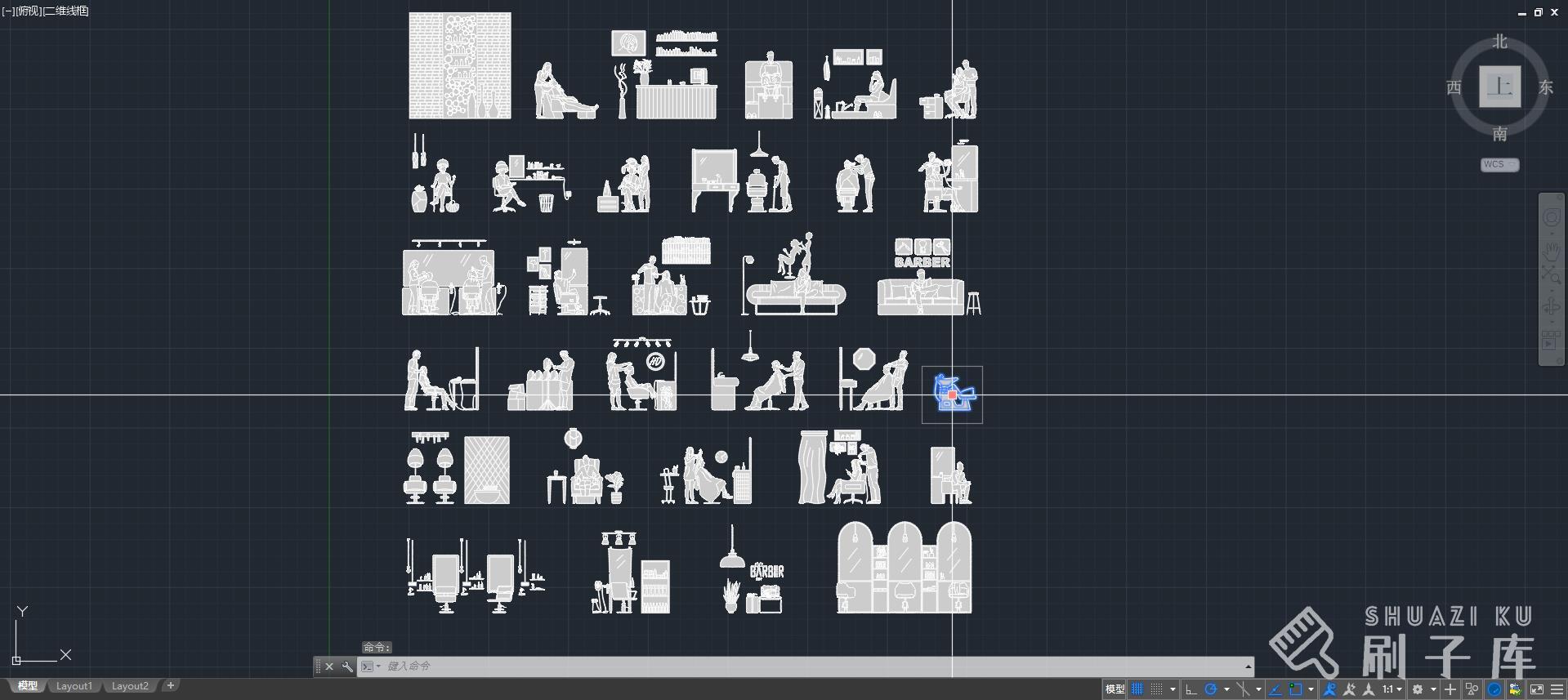 32个美容美发场景矢量图集，AI+CAD+PSD+PNG-3