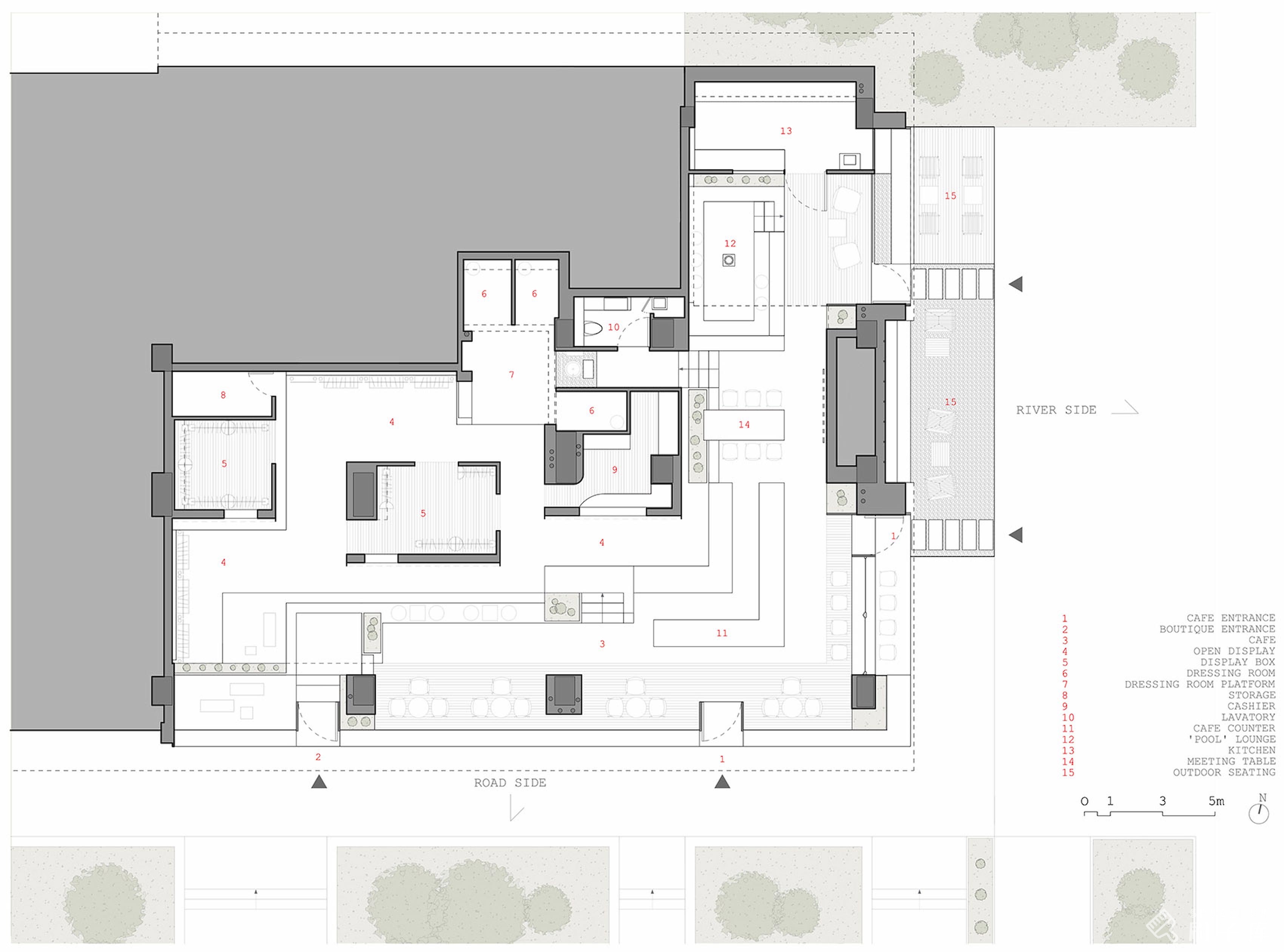 【设计师必备】100张咖啡店、饮品店、甜品店平面图-2