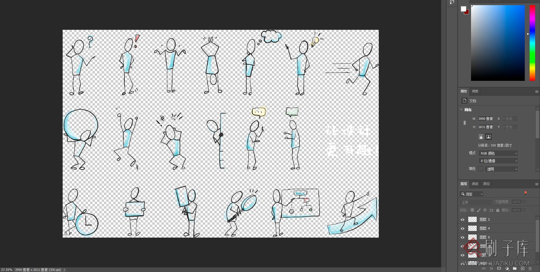 19个手绘火柴人矢量图集,PS+AI-3 19个手绘火柴人矢量图集,PS+AI-3