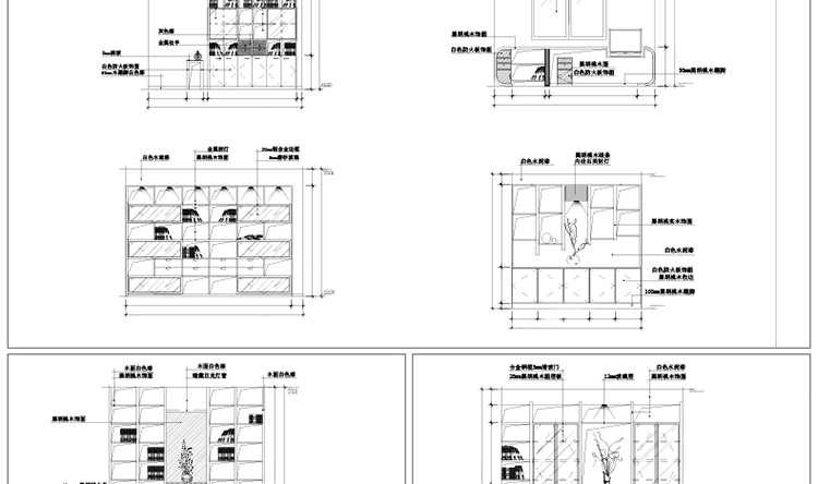 图片[35]-家装衣柜酒橱柜子榻榻米书柜鞋柜家具CAD图库平立面施工图纸设计-刷子库