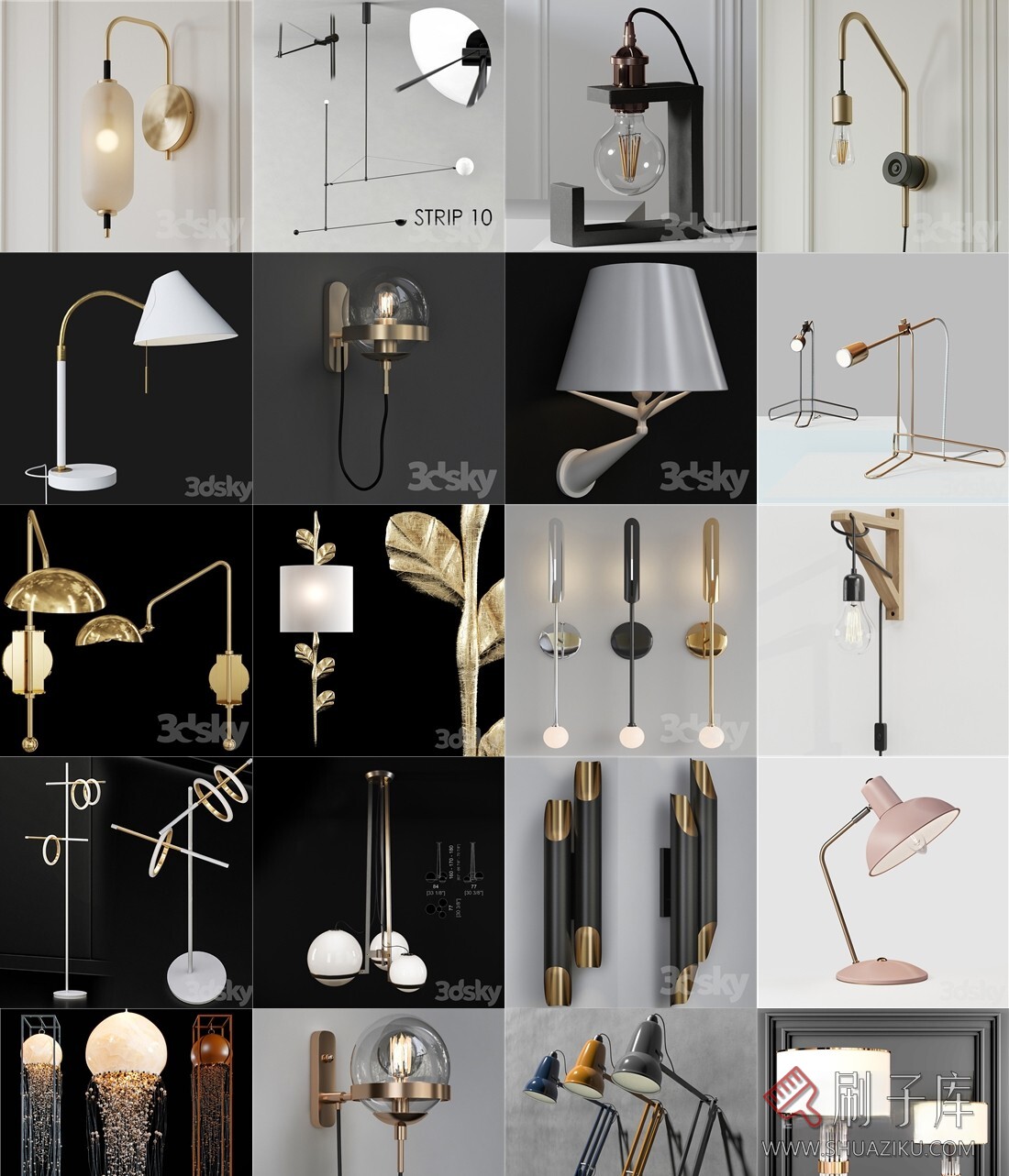 图片[4]-140个3DSKY壁灯台灯装饰灯模型-刷子库