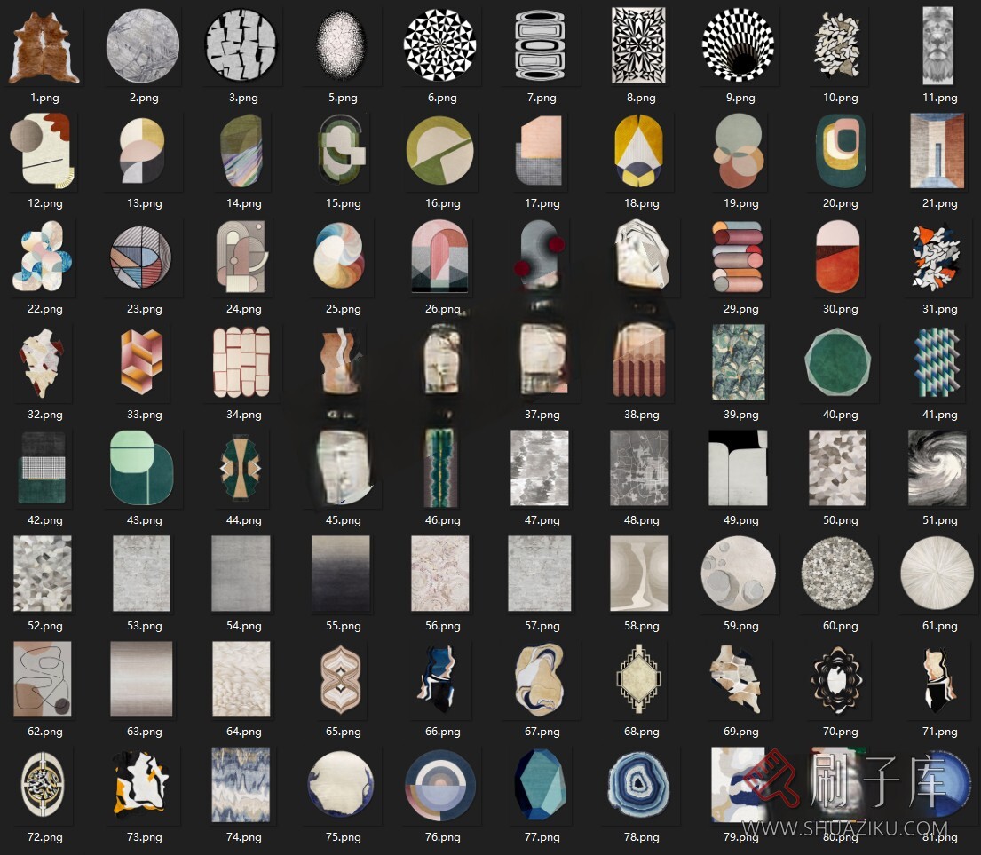 图片[3]-彩色CAD图库-带遮罩和地毯贴图-刷子库