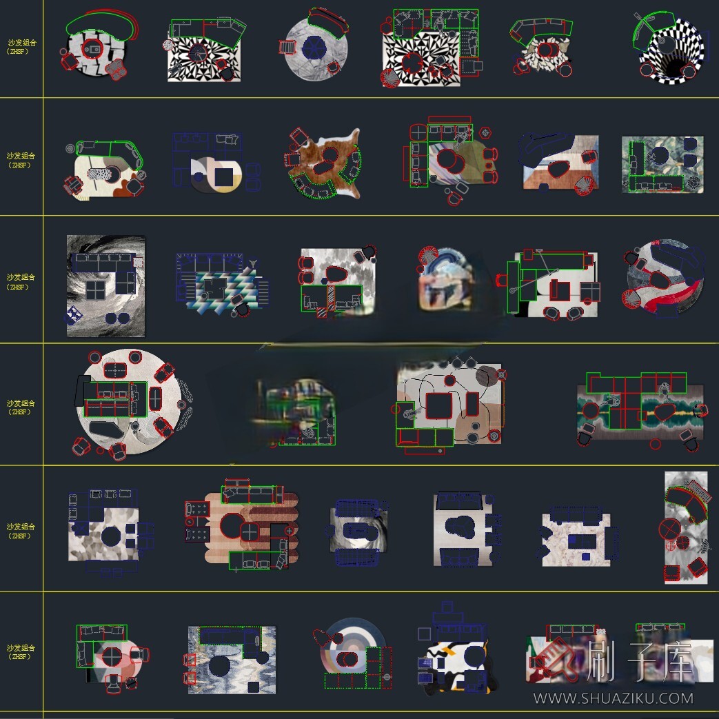图片[4]-彩色CAD图库-带遮罩和地毯贴图-刷子库