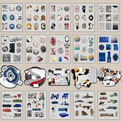 彩色CAD图库-带遮罩和地毯贴图-刷子库