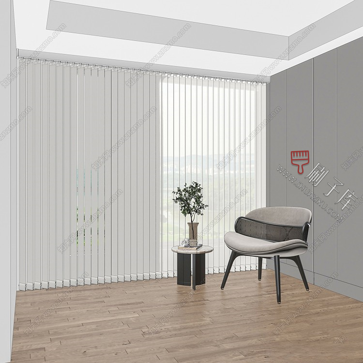 图片[14]-软装窗帘纱帘帷幔遮光拉帘SU模型草图大师-刷子库