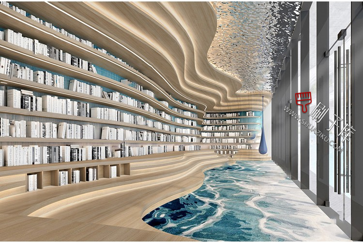 图片[3]-书吧SU模型工业风书咖图书馆室内设计草图大师书店CAD施工图素材-刷子库