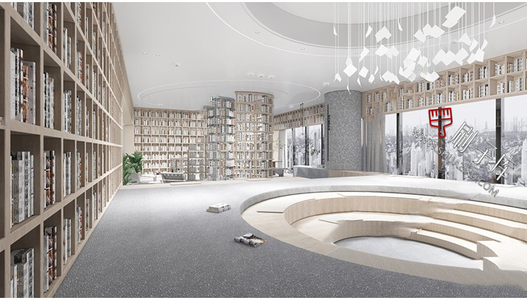 图片[23]-书吧SU模型工业风书咖图书馆室内设计草图大师书店CAD施工图素材-刷子库