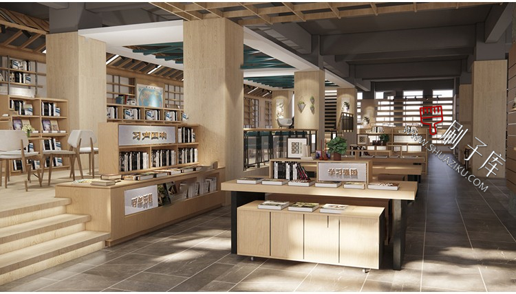 图片[25]-书吧SU模型工业风书咖图书馆室内设计草图大师书店CAD施工图素材-刷子库
