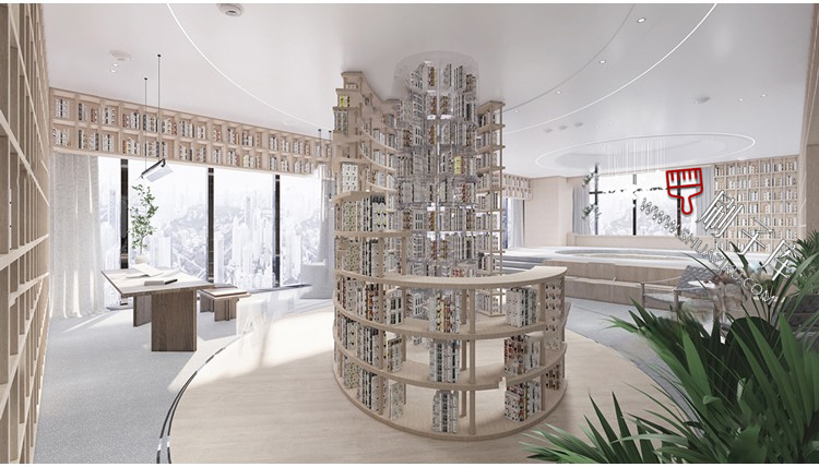 图片[24]-书吧SU模型工业风书咖图书馆室内设计草图大师书店CAD施工图素材-刷子库