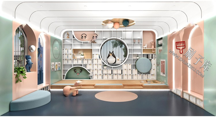 图片[45]-书吧SU模型工业风书咖图书馆室内设计草图大师书店CAD施工图素材-刷子库