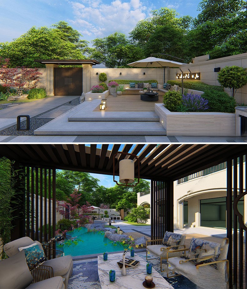 图片[7]-新中式日式欧式别墅室外庭院露台屋顶花园空中会所景观SU模型素材-刷子库