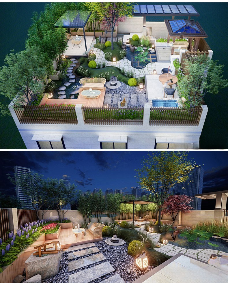 图片[18]-新中式日式欧式别墅室外庭院露台屋顶花园空中会所景观SU模型素材-刷子库