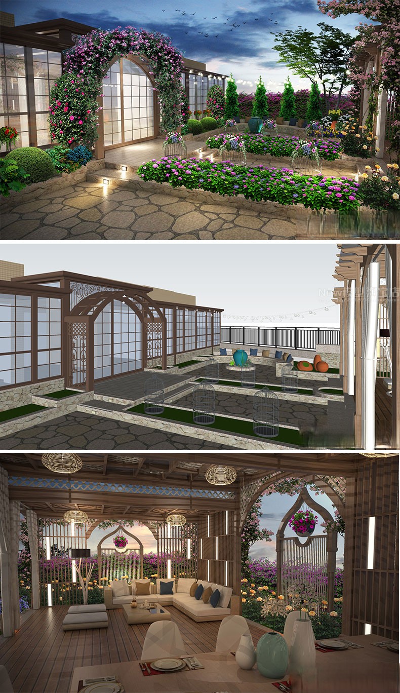 图片[32]-新中式日式欧式别墅室外庭院露台屋顶花园空中会所景观SU模型素材-刷子库