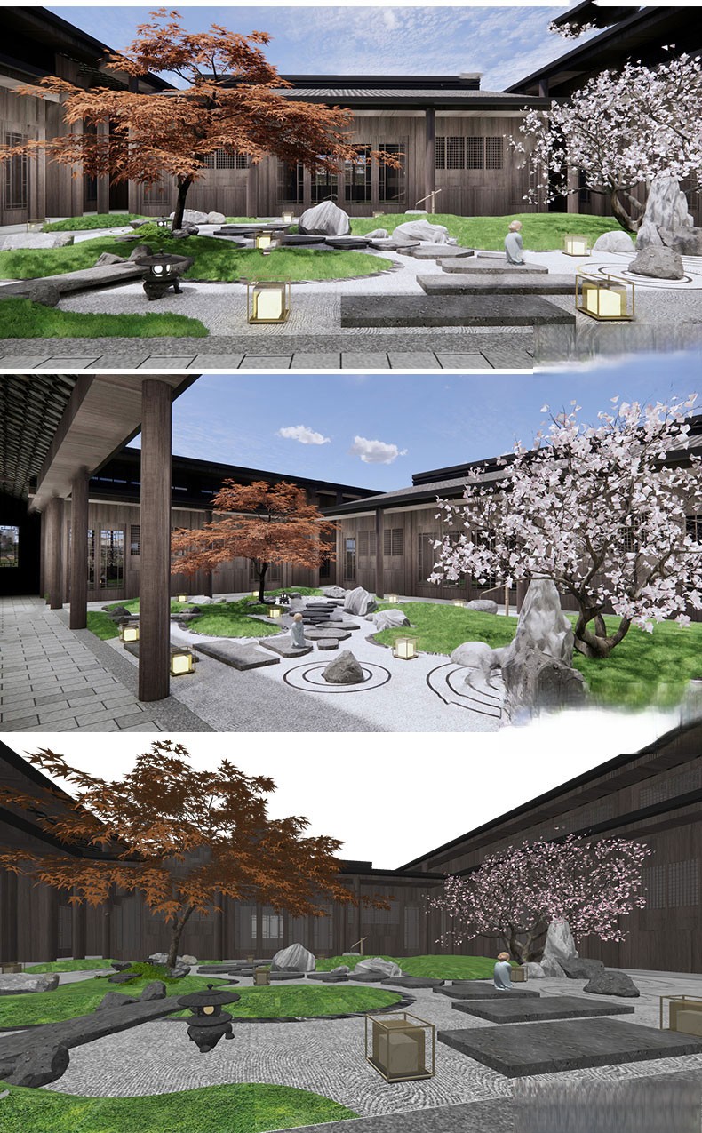 图片[40]-新中式日式欧式别墅室外庭院露台屋顶花园空中会所景观SU模型素材-刷子库