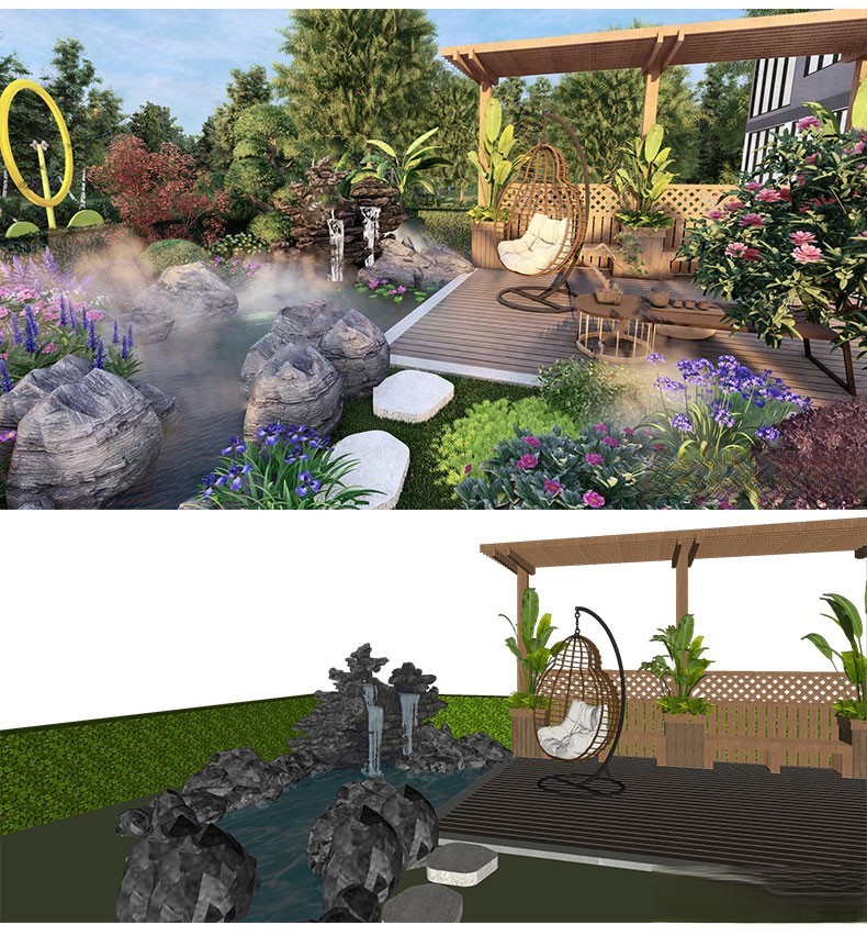 图片[41]-新中式日式欧式别墅室外庭院露台屋顶花园空中会所景观SU模型素材-刷子库