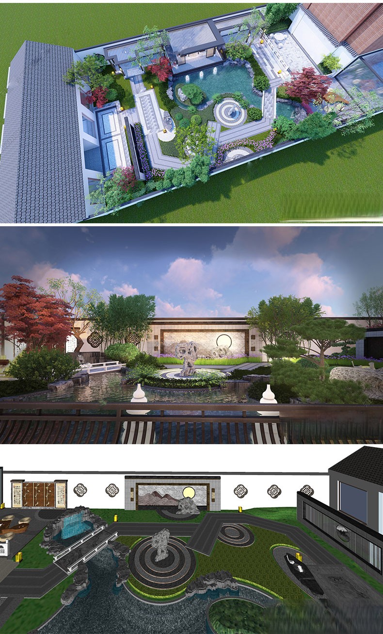 图片[56]-新中式日式欧式别墅室外庭院露台屋顶花园空中会所景观SU模型素材-刷子库