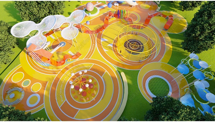 图片[1]-儿童乐园游乐场活动区户外拓展训练场地设施滑滑梯草图大师SU模型-刷子库