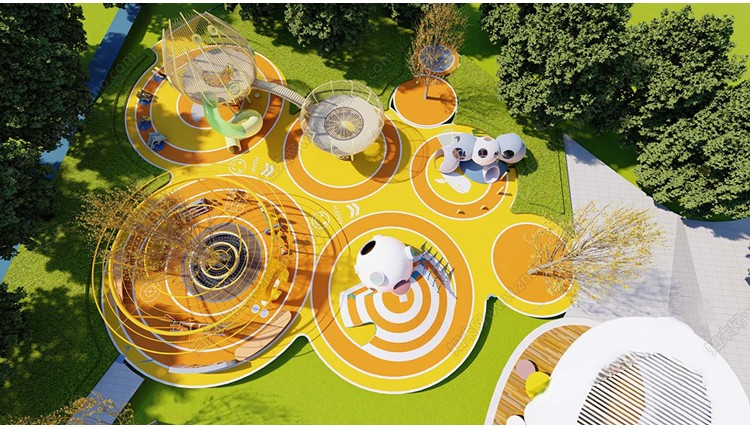 图片[4]-儿童乐园游乐场活动区户外拓展训练场地设施滑滑梯草图大师SU模型-刷子库