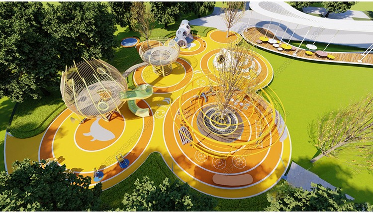 图片[6]-儿童乐园游乐场活动区户外拓展训练场地设施滑滑梯草图大师SU模型-刷子库