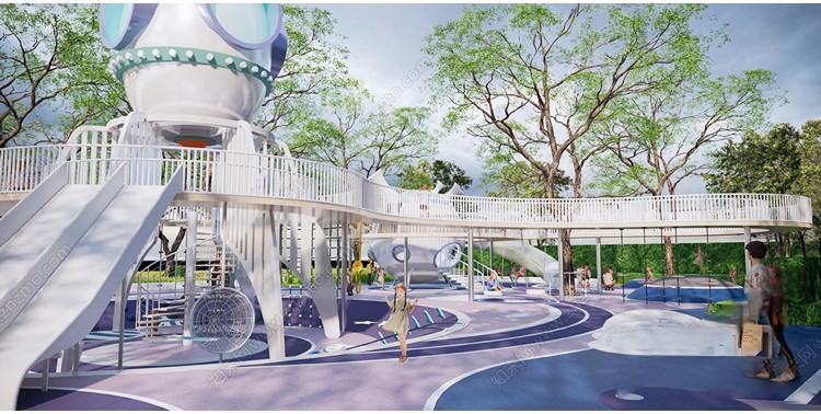 图片[10]-儿童乐园游乐场活动区户外拓展训练场地设施滑滑梯草图大师SU模型-刷子库