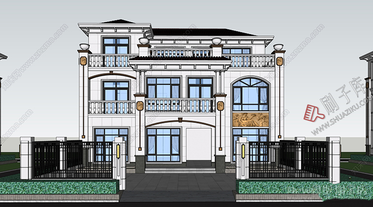 图片[15]-独栋别墅建筑SU模型CAD施工图配套度假村外观民宿自建房草图大师-刷子库