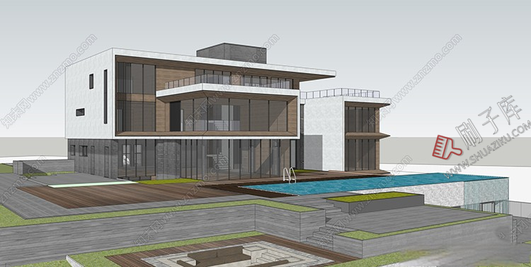 图片[18]-独栋别墅建筑SU模型CAD施工图配套度假村外观民宿自建房草图大师-刷子库