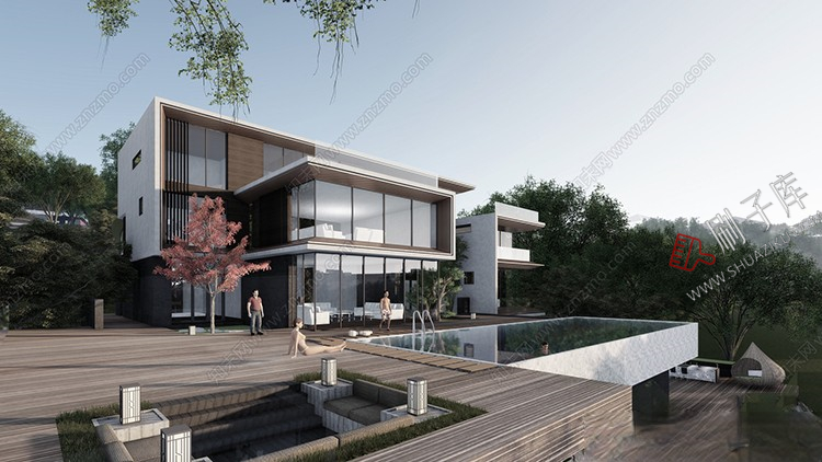 图片[16]-独栋别墅建筑SU模型CAD施工图配套度假村外观民宿自建房草图大师-刷子库