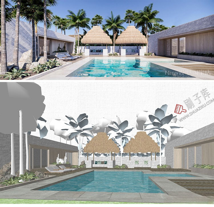 图片[17]-草图大师民宿度假村酒店中式现代别墅客栈旅游创意外观建筑SU模型-刷子库