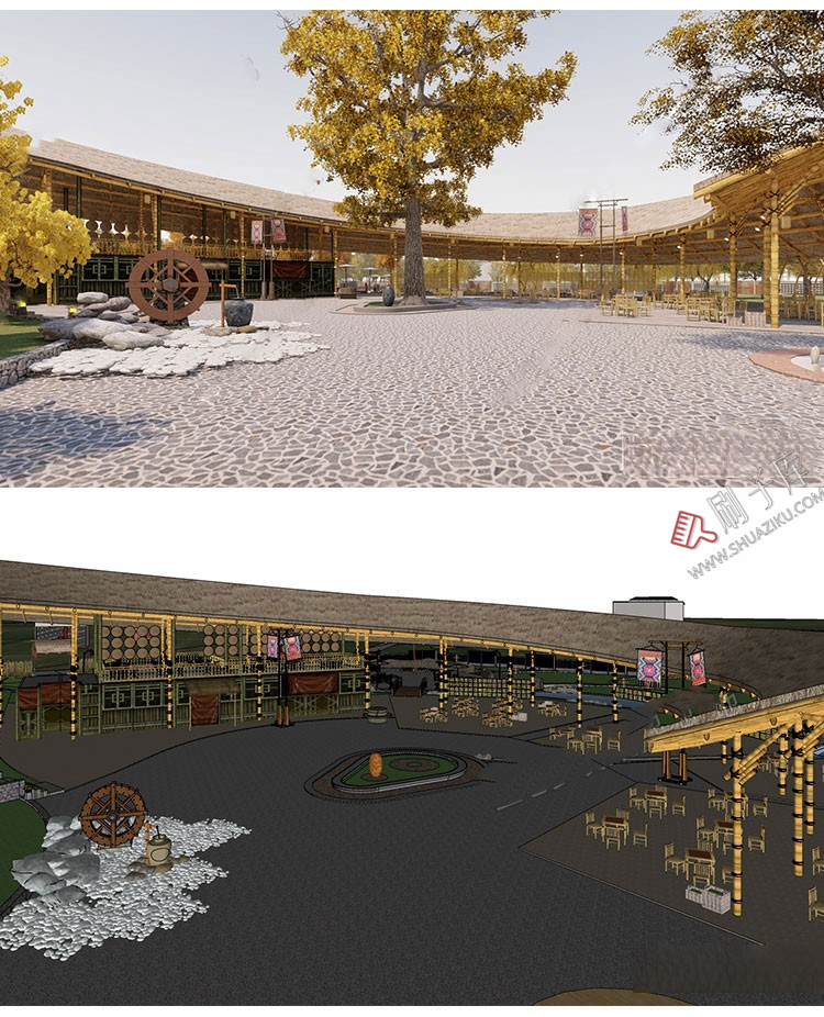 图片[21]-草图大师民宿度假村酒店中式现代别墅客栈旅游创意外观建筑SU模型-刷子库