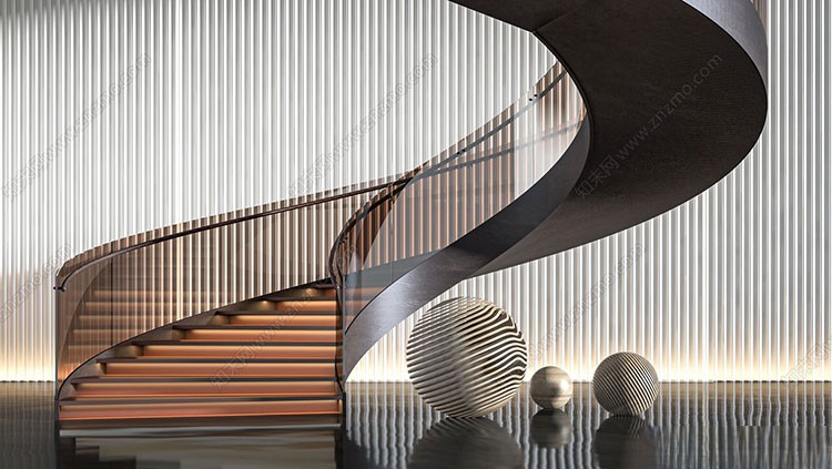 图片[5]-旋转楼梯SU模型库室内铁艺楼梯中式欧式现代螺旋扶梯扶手草图大师-刷子库