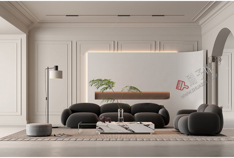 图片[2]-草图大师家装奢华豪华法式风格家居餐厅客厅卧室设计SU模型素材库-刷子库