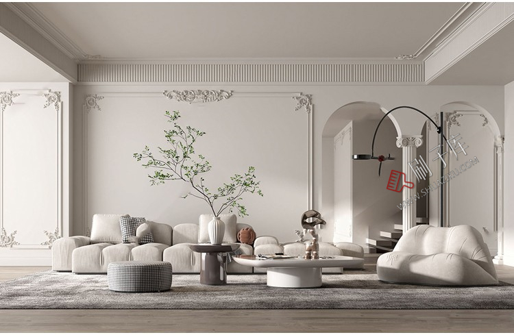 图片[22]-草图大师家装奢华豪华法式风格家居餐厅客厅卧室设计SU模型素材库-刷子库