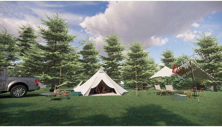 图片[6]-户外天幕露营营地野营帐篷民宿客栈酒店草图大师SU模型-刷子库