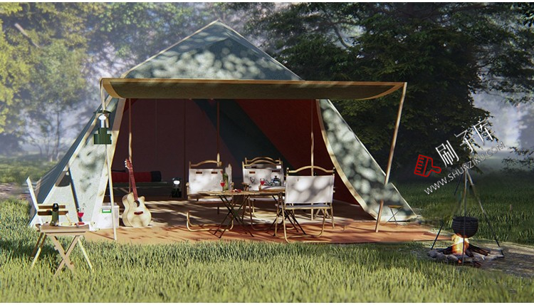 图片[7]-户外天幕露营营地野营帐篷民宿客栈酒店草图大师SU模型-刷子库