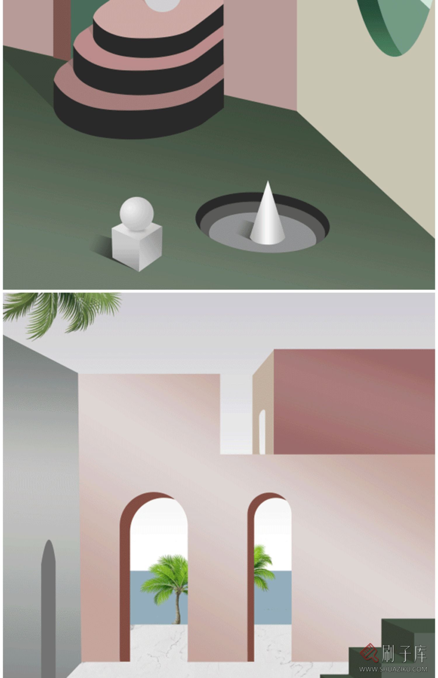 3DMAX挂画贴图 莫兰迪色调挂画贴图合集素材 现代挂画贴图素材-8