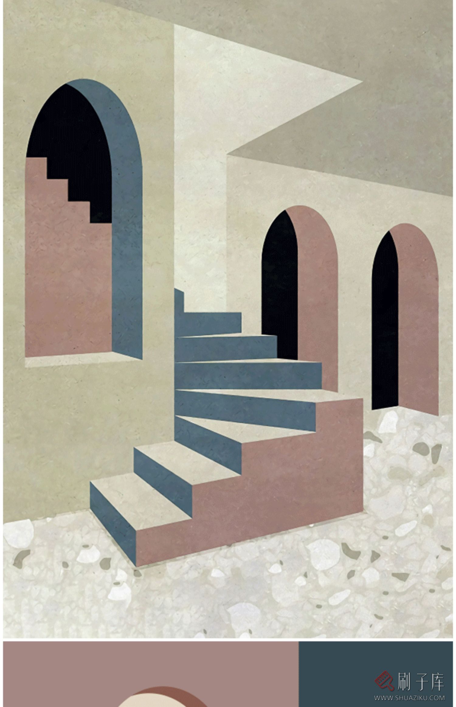 3DMAX挂画贴图 莫兰迪色调挂画贴图合集素材 现代挂画贴图素材-14