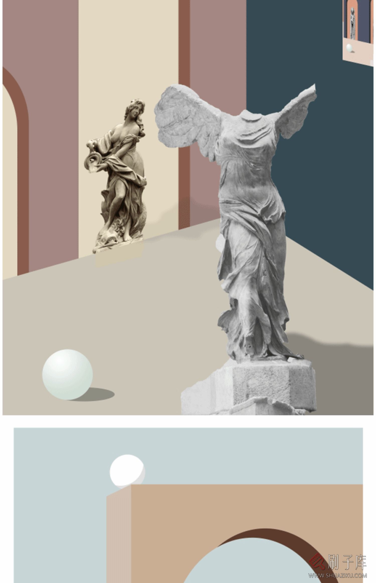 3DMAX挂画贴图 莫兰迪色调挂画贴图合集素材 现代挂画贴图素材-16