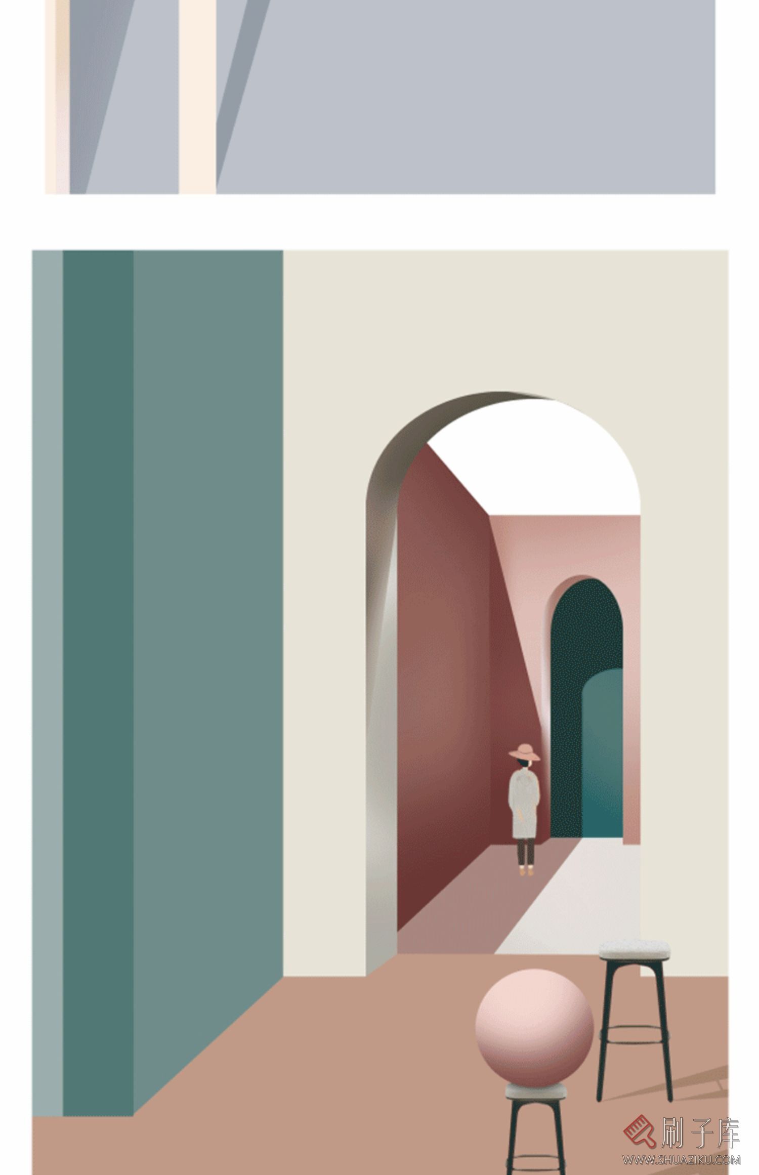 3DMAX挂画贴图 莫兰迪色调挂画贴图合集素材 现代挂画贴图素材-23