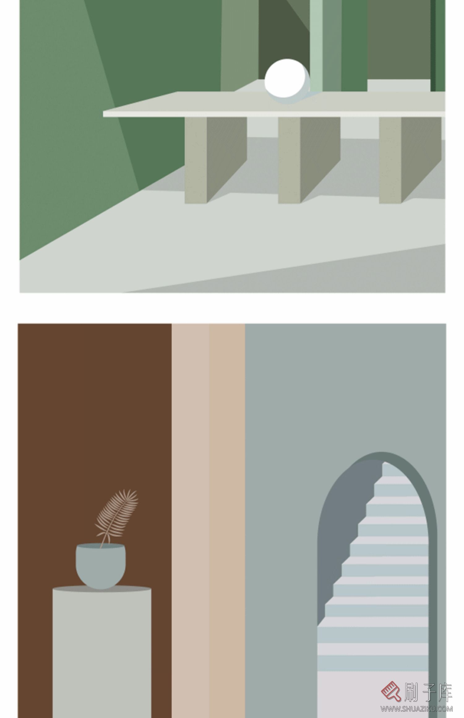 3DMAX挂画贴图 莫兰迪色调挂画贴图合集素材 现代挂画贴图素材-32