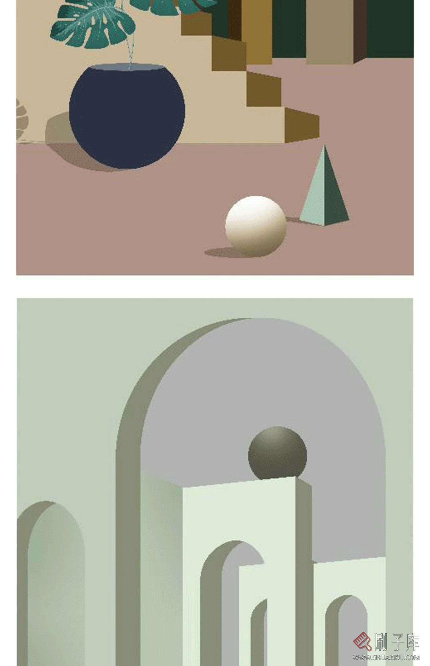 3DMAX挂画贴图 莫兰迪色调挂画贴图合集素材 现代挂画贴图素材-44