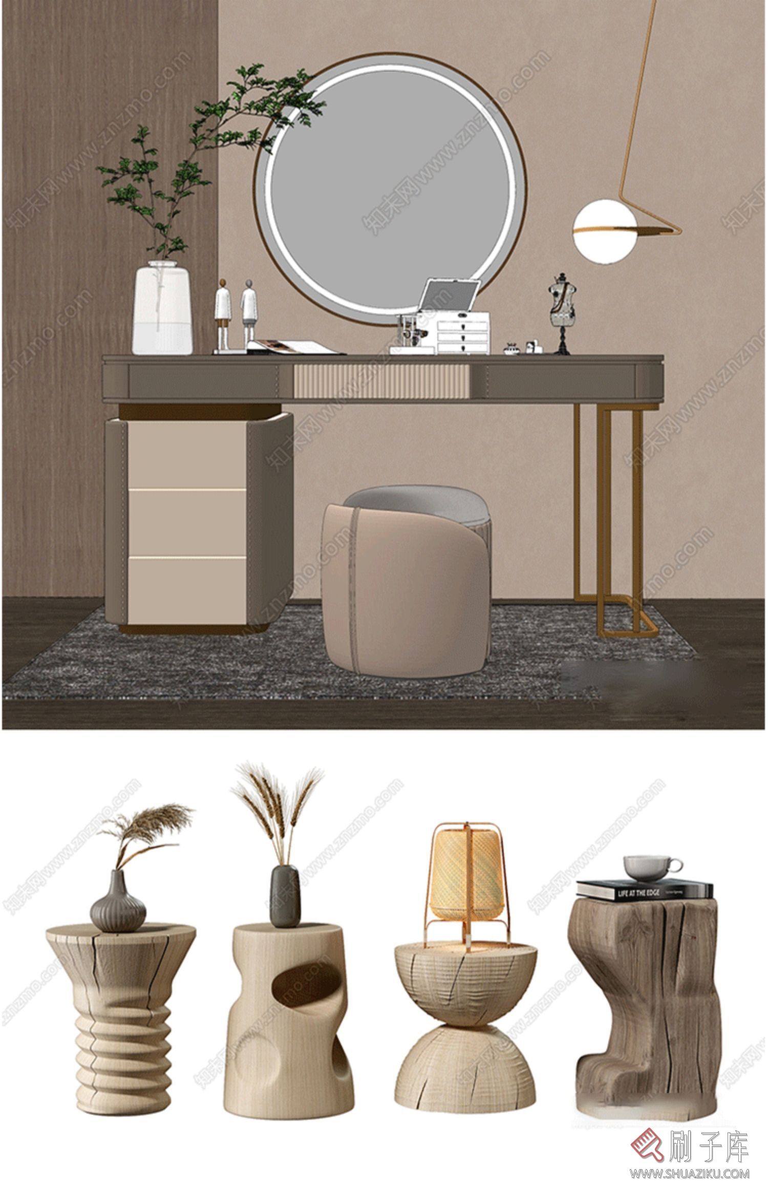 su室内设计家装单体模型库 灯具沙发柜子床桌椅 家具室内设计素材-15