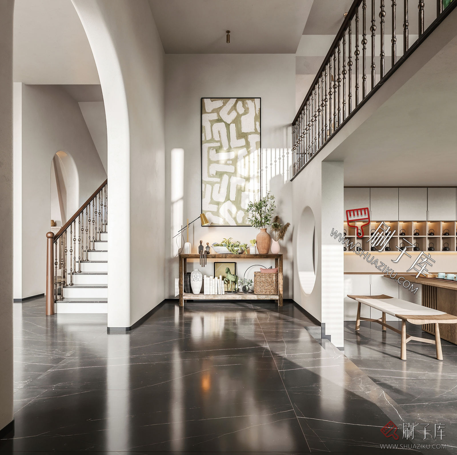 图片[5]-别墅空间现代侘寂风奶油风新中式欧式美式装修设计效果图参考图纸-刷子库