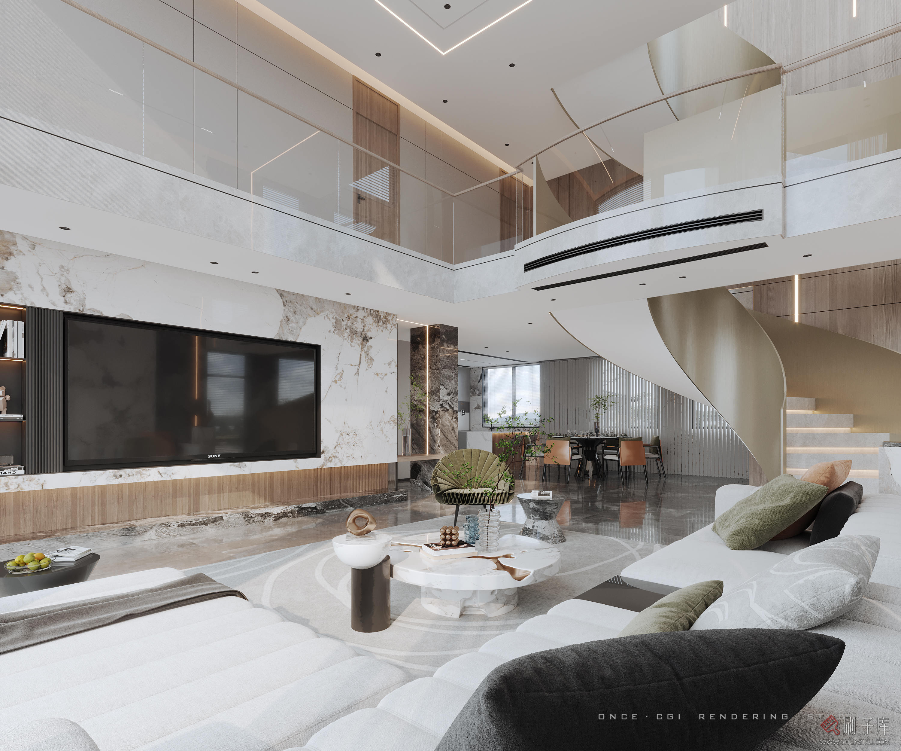 图片[13]-别墅空间现代侘寂风奶油风新中式欧式美式装修设计效果图参考图纸-刷子库