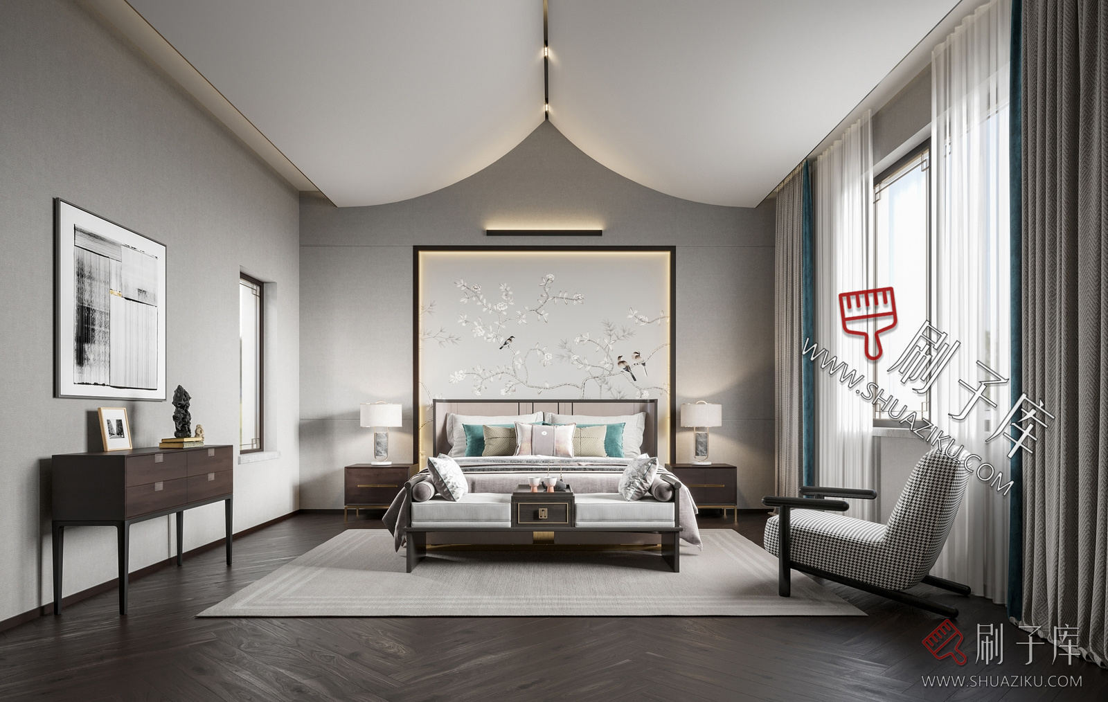 图片[19]-别墅空间现代侘寂风奶油风新中式欧式美式装修设计效果图参考图纸-刷子库